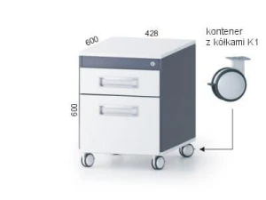Kontener 2 szuflady Wgk3