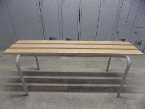 Ławka metalowa do szatni BHP 120 cm ŁO 12 z siedziskiem drewnianym ławeczka szatniowa socjalna