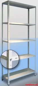 Regał metalowy 200x95x32cm 5p 100kg/p magazynowy malowany RAL 7035 szary SOLIDNY skręcany na śruby