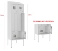 Szafa metalowa bhp Profesmeb z drzwiami L 4 drzwiowa sul 32 sul 42 z daszkiem skośnym daszek skośny podstawa BEZ ŁAWECZKI.jpg