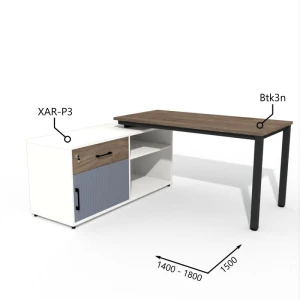 Biurko z Komodą i Szufladą 1400–1800 x1500mm Antrax Texar Btk3n XAR-P3  Zestaw-11-L