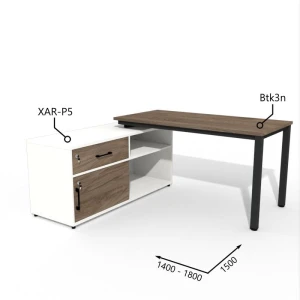 Biurko z Komodą i Szufladą 1400–1800 x1500mm Antrax Texar Btk3n XAR-P5  Zestaw-12-L