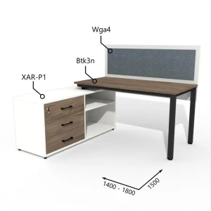 Biurko z Komodą i Szufladami 1400–1800 x1500mm Antrax Texar Btk3n XAR-P1 Wga4 Zestaw-16-L