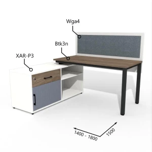 Biurko z Komodą i Szufladą 1400–1800 x1500mm Antrax  Texar  Btk3n XAR-P4 Wga4  Zestaw-17-P