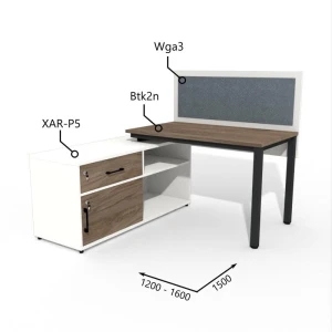Biurko z Komodą i Szufladami 1200–1600 x1500mm Antrax Texar Zestaw-9-P