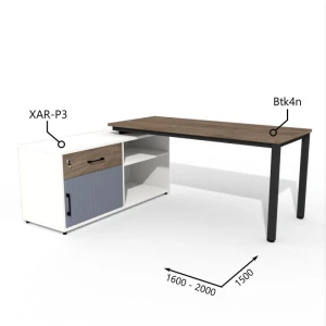 Biurko z Komodą i Szufladą 1600–2000 x1500mm Antrax Texar  Btk4n XAR-P3  Zestaw-20-L
