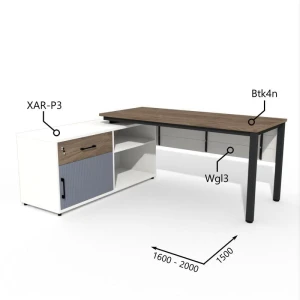Biurko z Komodą i Szufladą 1600–2000 x1500mm Antrax Texar  Btk4n XAR-P3 Wgl3  Zestaw-23-L