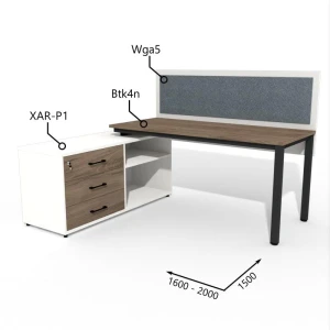 Biurko z Komodą i Szufladami 1600–2000 x1500mm Antrax Texar  Btk4n XAR-P1 Wga5  Zestaw-25-L