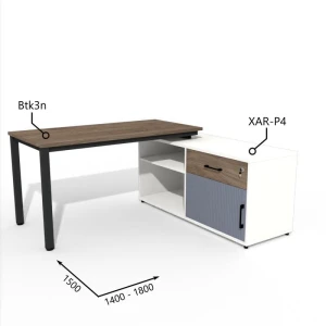 Biurko z Komodą i Szufladą 1400–1800 x1500mm Antrax Texar Btk3n XAR-P4  Zestaw-11-P