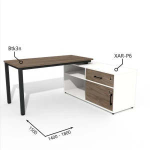Biurko z Komodą i Szufladą 1400–1800 x1500mm Antrax Texar Btk3n XAR-P5  Zestaw-12-P