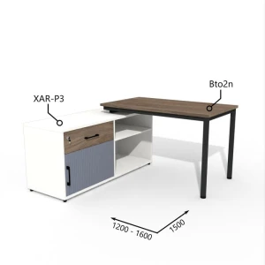 Biurko z Komodą i Szufladą 1200–1600 x1500mm Antrax Togar  Bto2n XAR-P3  -  Zestaw-102-L