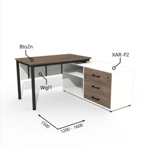 Biurko z Komodą i Szufladami 1200–1600 x1500mm Antrax TOGAR Bto2n XAR-P2 Wgl1 - Zestaw-104-P