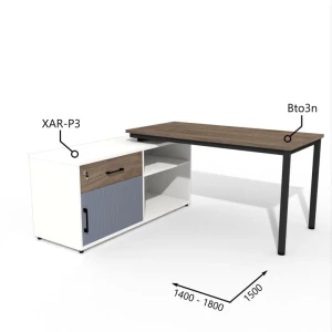 Biurko z Komodą i Szufladą 1400–1800 x1500mm Antrax Togar Bto2n XAR-P3  -  Zestaw-111-L