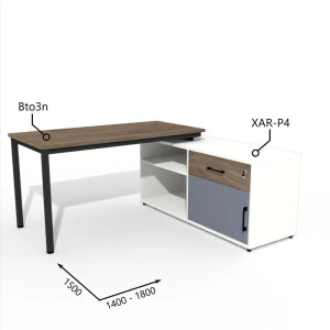 Biurko z Komodą i Szufladą 1400–1800 x1500mm Antrax Togar Bto2n XAR-P4  -  Zestaw-111-P