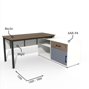 Biurko z Komodą i Szufladą 1400–1800 x 1500mm Antrax Togar  Bto2n XAR-P4 Wgl1  Zestaw-114-P