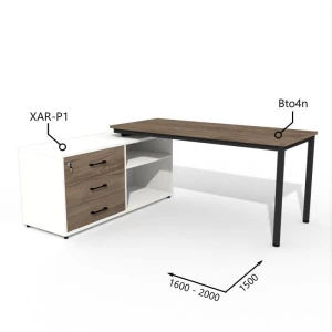 Biurko z Komodą i Szufladami 1600 – 2000 x 1500 Antrax Togar Bto4n XAR-P1- Zestaw-119-L