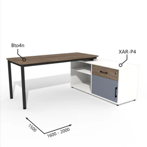Biurko z Komodą i Szufladą 1600–2000 x1500mm Antrax Togar Antrax Texar Bto4n XAR-P4 - Zestaw-120-P