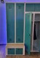 Metalowe szafy BHP z podstawą i szafką na buty .Szafki do szatni,do szkół i zakładów pracy.jpg