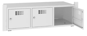Metalowa szafka na buty SNB 433W do podstawy stałej pod szafki ubraniowe szatniowe o szerokości 120cm 