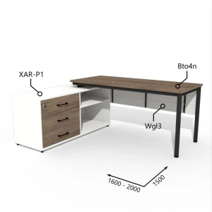 Biurko z Komodą i Szufladami 1600–2000 x1500mm Antrax TOGAR Bto4n XAR-P1 Wgl1 - Zestaw-122-L