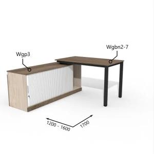 Biurko z Komodą i Szufladą 1200–1600 x1700mm Antrax WG Wgbn2-7 Wgp3 -  Zestaw-302-L