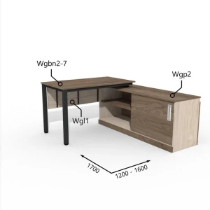 Biurko z Komodą i Szufladą 1200–1600 x1700mm Antrax WG Wgbn2-7 Wgp2 Wgl1 -Zestaw-303-P