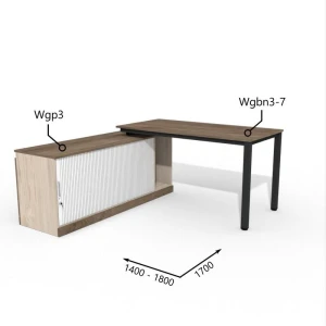 Biurko z Komodą i Szufladą 1400–1800 x1700mm Antrax WG Wgbn3-7 Wgp3 -Zestaw-308-L
