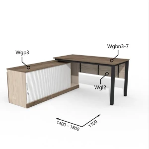 Biurko z Komodą i Szufladą 1400–1800 x1700mm Antrax WG Wgbn3-7 Wgp3 Wgl2 -Zestaw-310-L
