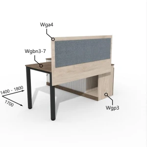 Biurko z Komodą i Szufladą 1400–1800 x1700mm Antrax WG Wgbn3-7 Wgp3 Wga4 -Zestaw-312-L