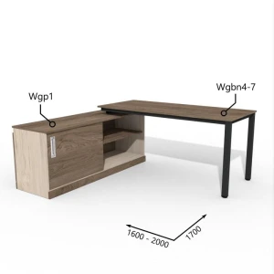Biurko z Komodą i Szufladą 1600–2000 x1700mm Antrax WG Wgbn4-7 Wgp1 -Zestaw-313-P