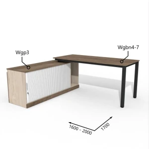 Biurko z Komodą i Szufladą 1600–2000 x1700mm Antrax WG Wgbn4-7 Wgp3 -Zestaw-314-L