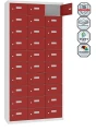 Szafka metalowa śniadaniowa stojąca MSUS3310 szaro-czerwona.jpg