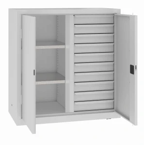 Metalowa niska szafa warsztatowa dzielona MSW 110/5-15