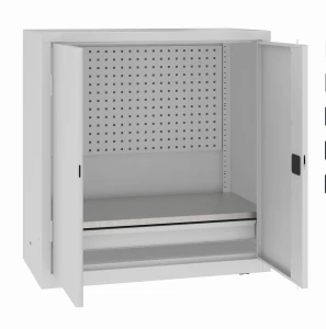 Metalowa niska szafa warsztatowa - narzędziowa MSW 110/5-32
