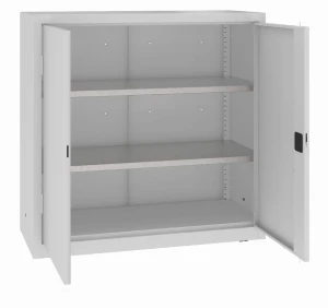 Metalowa niska szafa warsztatowa z półko-wanienkami MSW 110/5-19
